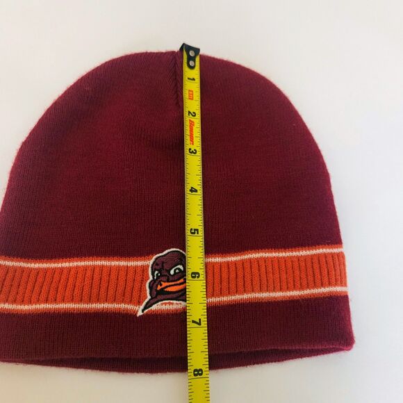 Virgina Tech Beanie VT Collegiate Licensed Maroon and Orange - Picture 6 of 7